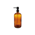 Glass Dispenser with Pump, Brown & Black