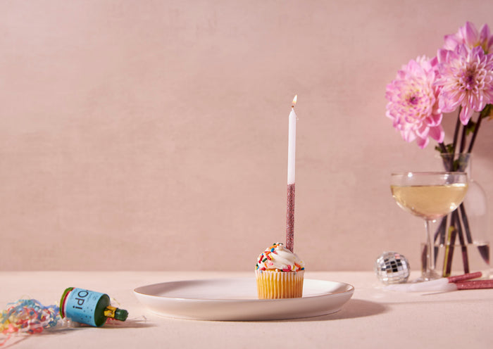 Glitter Dipped Celebration Candle, Set of 16