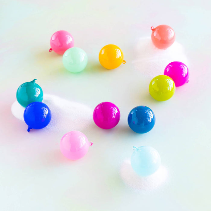 Glitterville Sugar Plum Ball Orn, 12 Asst, Glass, 5"