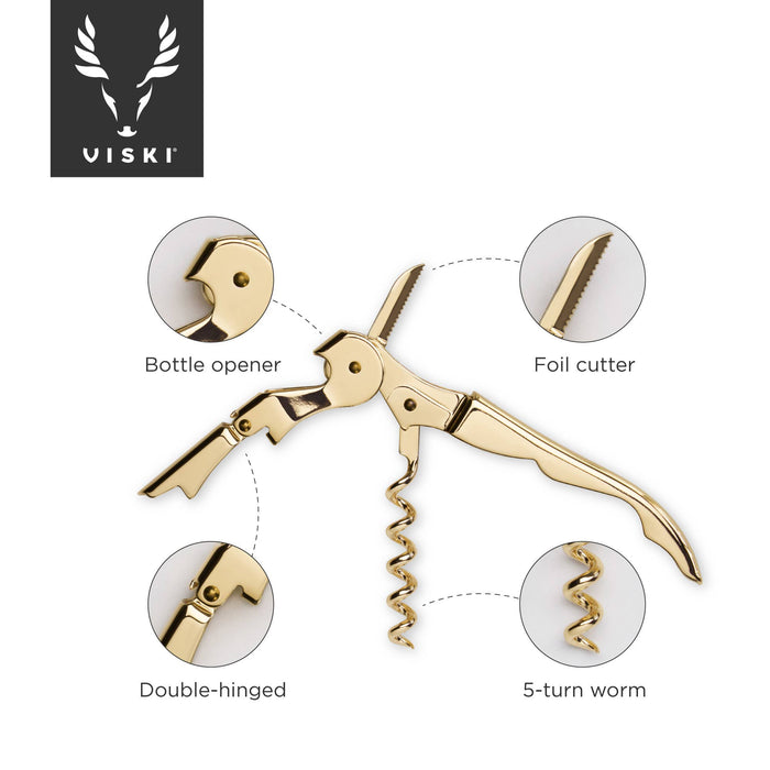 Gold Plated Double Hinged Corkscrew