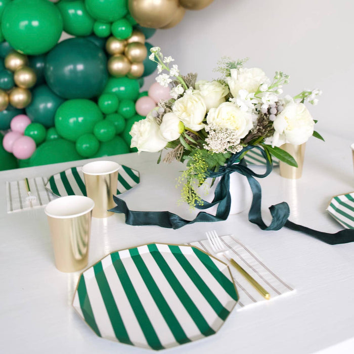 Gold Signature Stripe Guest Towels
