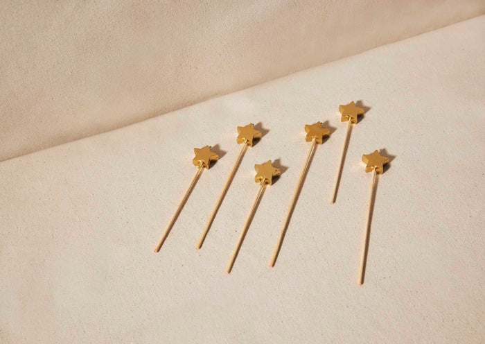 Gold Star Candles, Set of 6