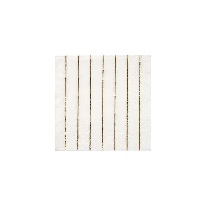 Gold Stripe Large Napkins, Set of 16