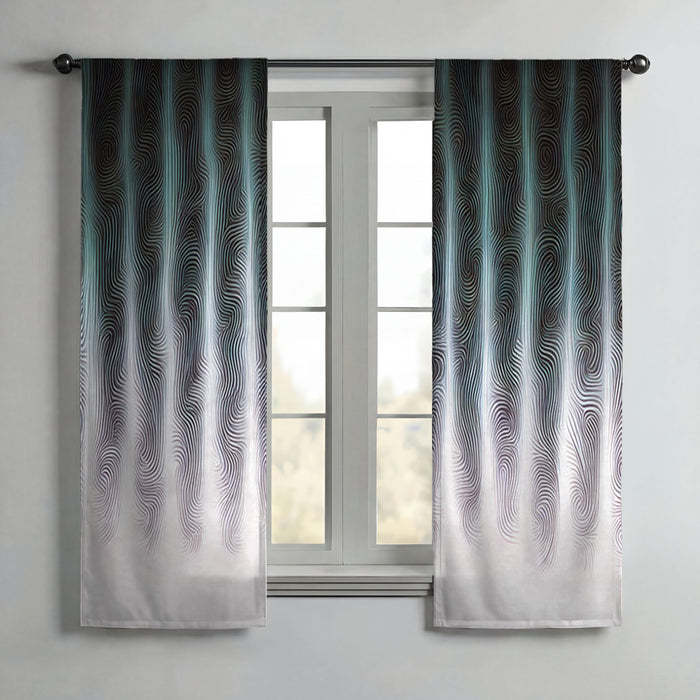 Gray Vertical Glow Texture Pattern Window Curtains