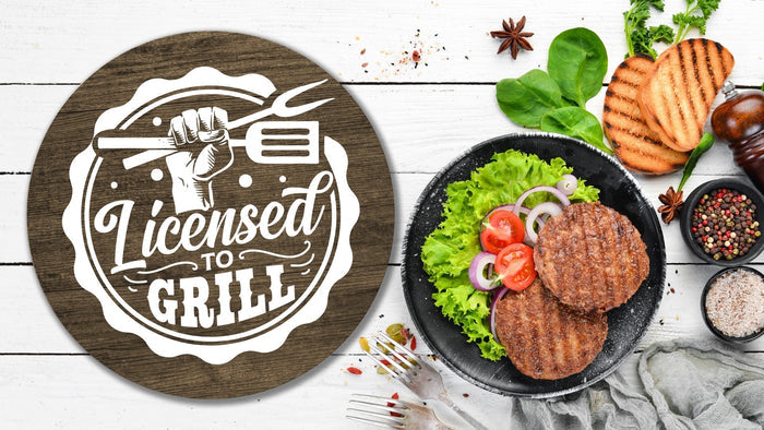 "Licensed to Grill" 18" Round