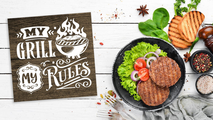 "My Grill My Rules" 12" Square
