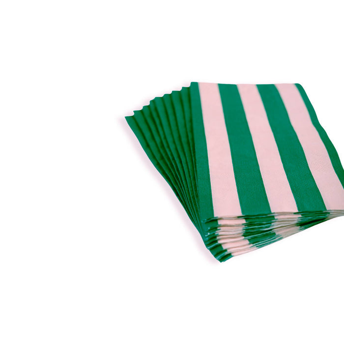 Guest Towel, Pink & Green Stripe