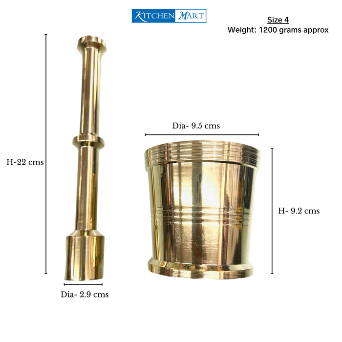 Hallmark Traditional Brass Mortar and Pestle - A Blend of Timeless Craftsmanship and Culinary Excellence