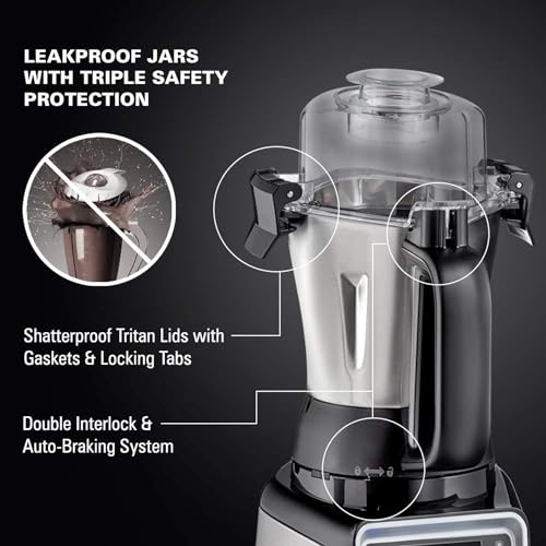Hamilton Beach Professional Juicer Mixer Grinder 58770-IN, 1400 Watts, 3 jars, 2 lids model