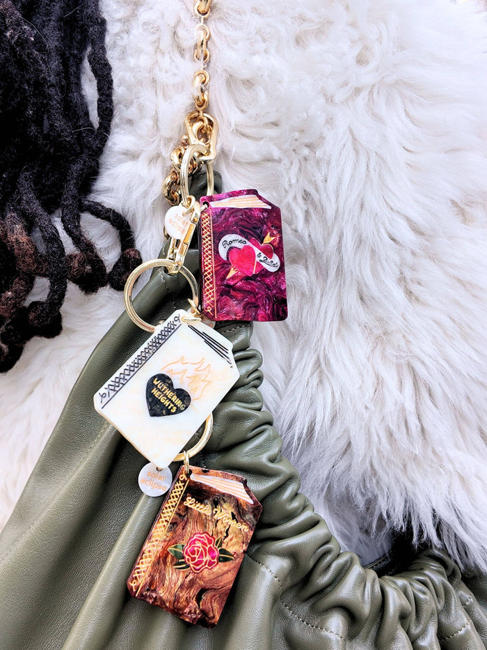 Hand-painted Little Women Book Bag Charm + Keychain