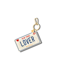 Hand-Painted Lover License Plate Bag Charm + Keychain | Eco-Friendly
