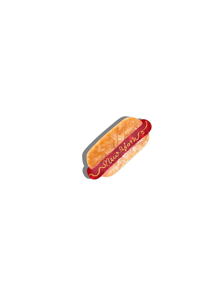 Hand-Painted Mini NYC Hotdog Claw Hair Clip