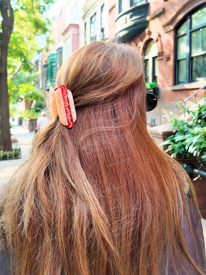 Hand-Painted Mini NYC Hotdog Claw Hair Clip