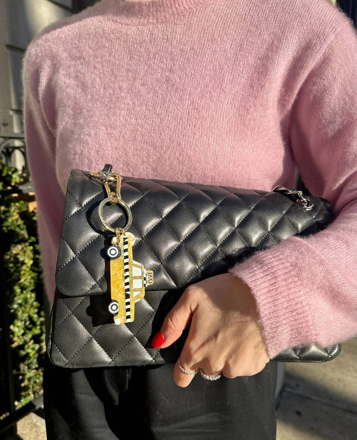 Hand-painted Taxicab Bag Charm & Keychain