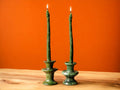 Handmade Vintage Tamegroute Green Candlesticks