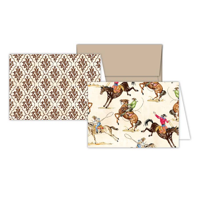 Handpainted Working Cowboys Petite Note Combo