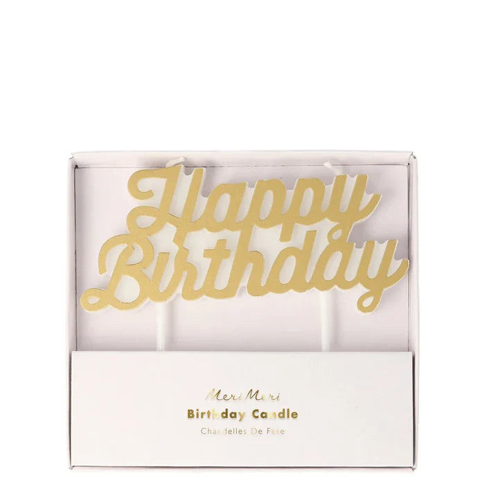 Happy Birthday Candle - Gold