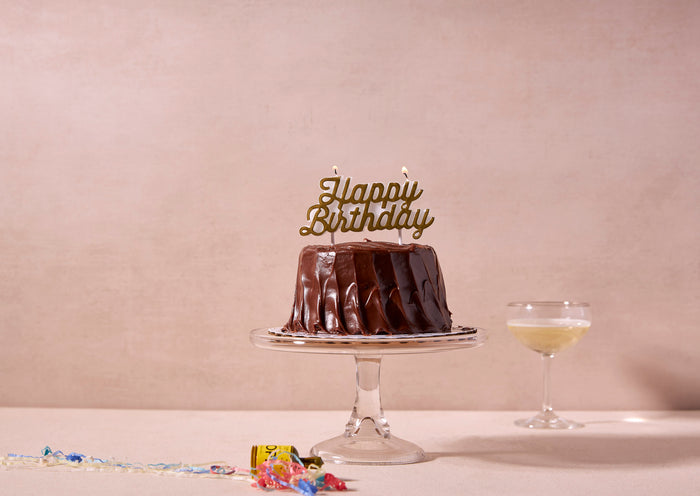Happy Birthday Candle - Gold