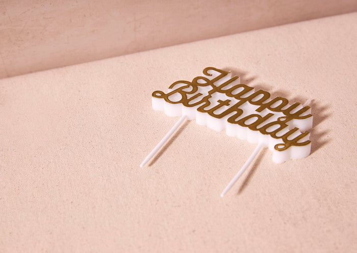 Happy Birthday Candle - Gold