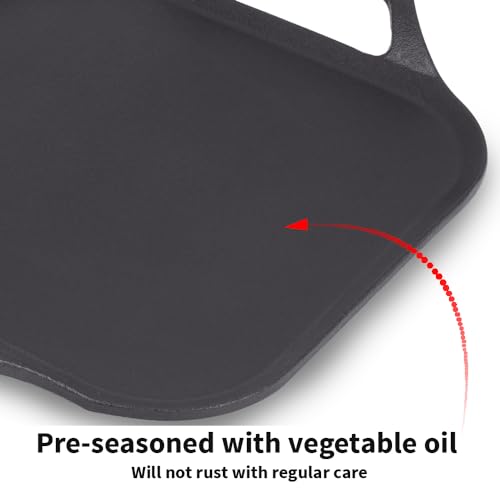 Hawkins Futura 26 cm Cast Iron Square Tava, Cast Iron Tawa for Pathri, Cast Iron Cookware for Kitchen (CIST26)