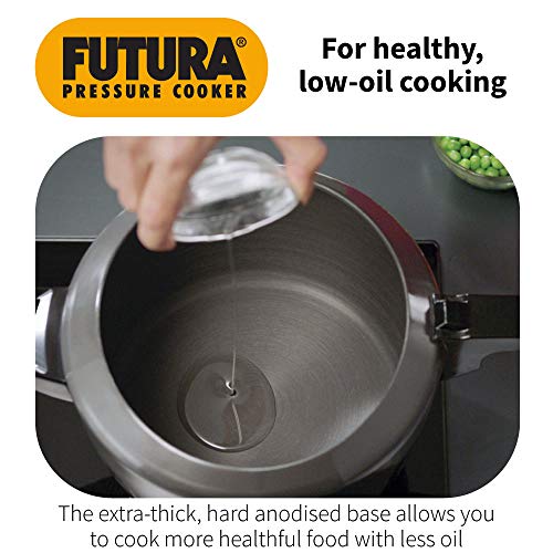 Hawkins Futura 5 Litre Hard Anodised Pressure Cooker, (IFP50)