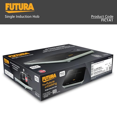Hawkins Futura single hob induction cooktop 2000W with slider and plus minus controls