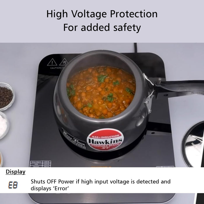 Hawkins Futura induction cooktop with child lock and residual heat indicator safety features
