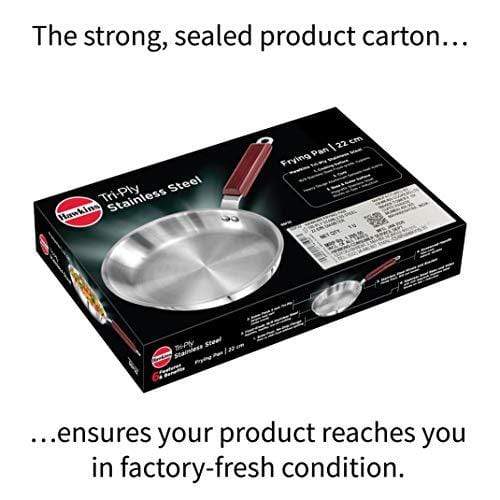 HAWKINS Tri-ply Stainless Steel Frying Pan, 22 cm - KITCHEN MART