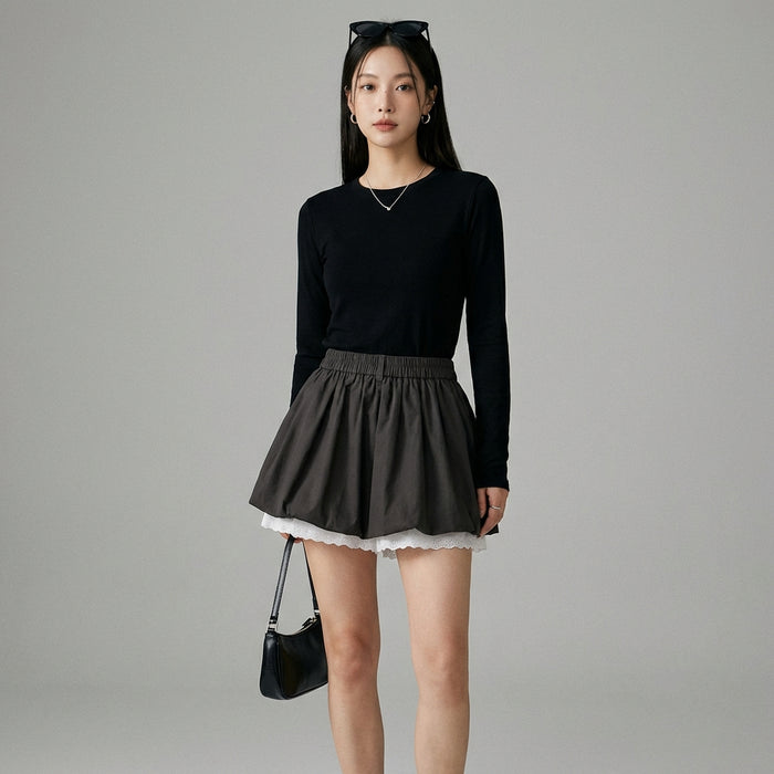 Jupe plissée taille haute noire et blanche - Mode Coréenne - Taille S