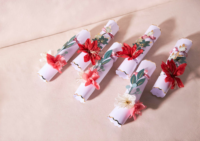 Holiday Floral Crackers, Set of 6