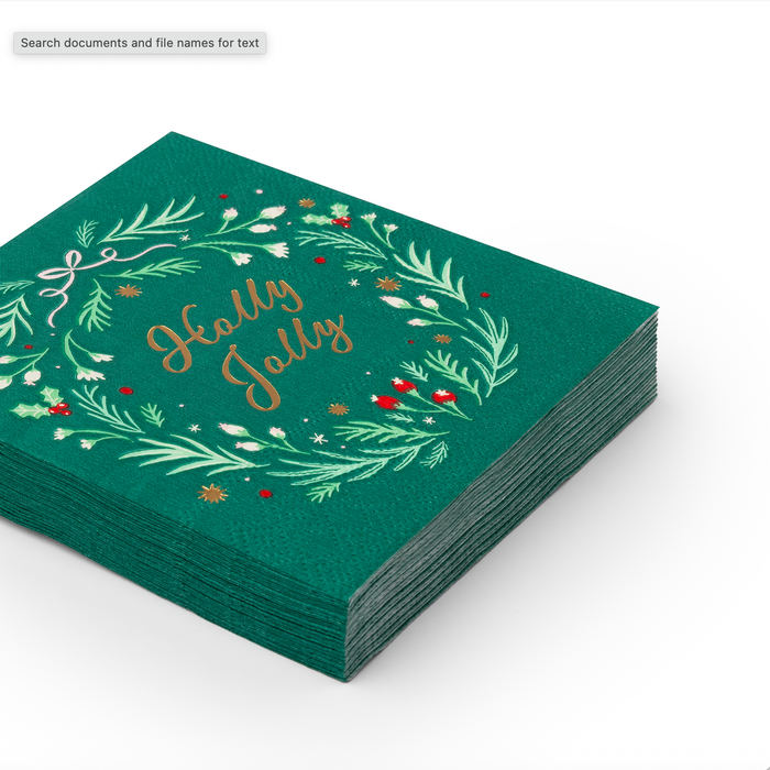 HOLLY JOLLY CHRISTMAS COCKTAIL NAPKINS
