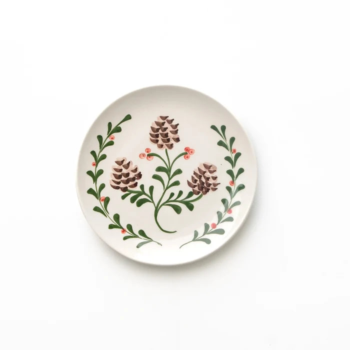 Holly & Pinecones Appetizer Plate
