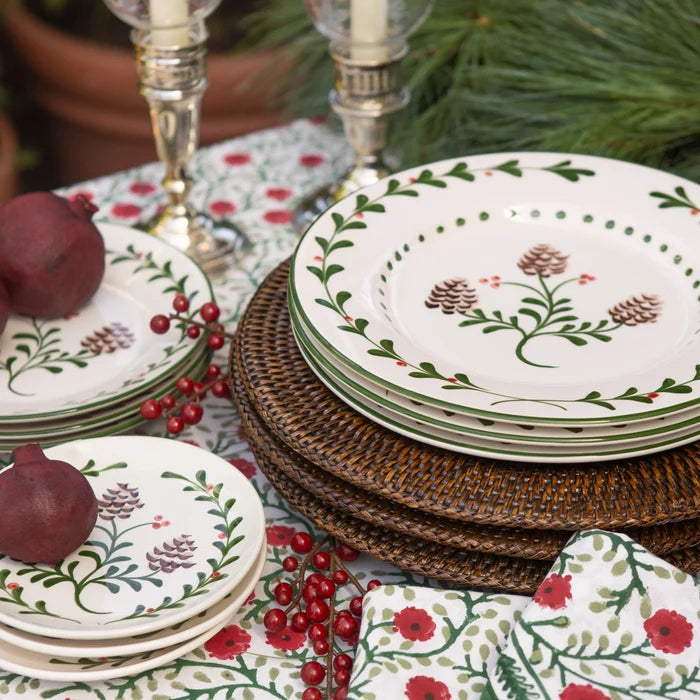 Holly & Pinecones Appetizer Plate