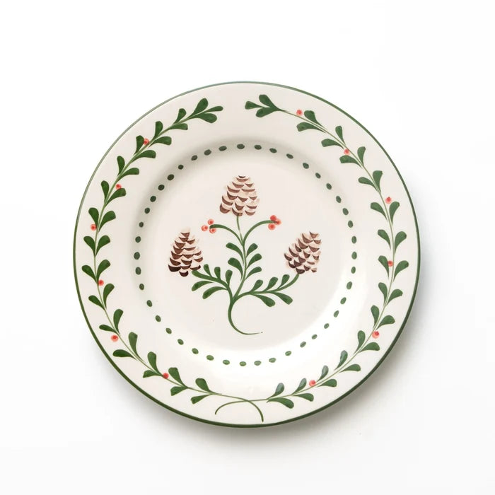 Holly & Pinecones Salad Plate