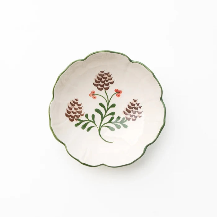Holly & Pinecones Small Serving Bowl