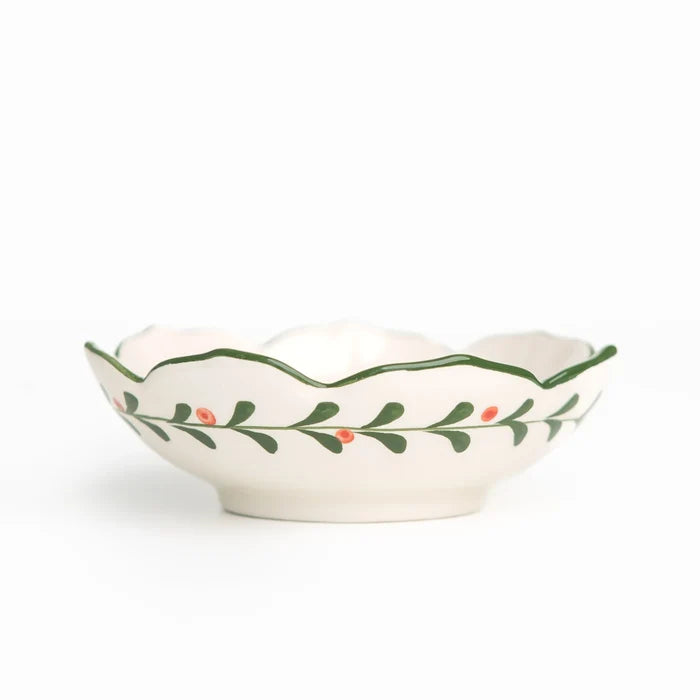 Holly & Pinecones Small Serving Bowl