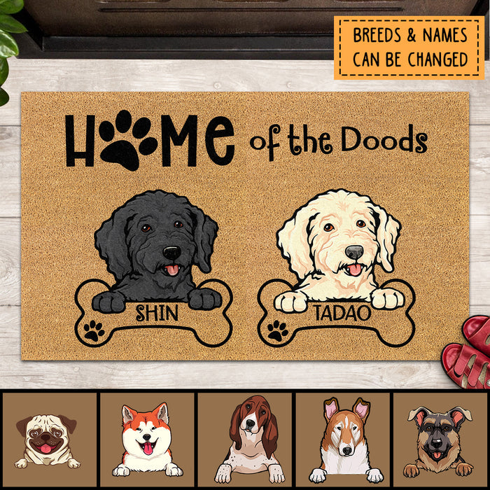 Home Of The Doods, Golden Doodle Gifts, Doodle Mom Gift, Funny Welcome Mat Dog, Pet Doormat Personalize