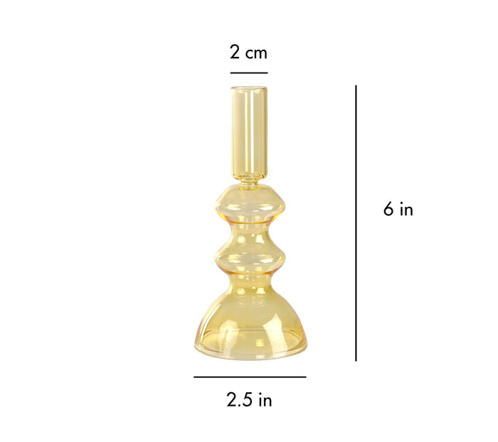 Honey Retro Glass Candle Holder