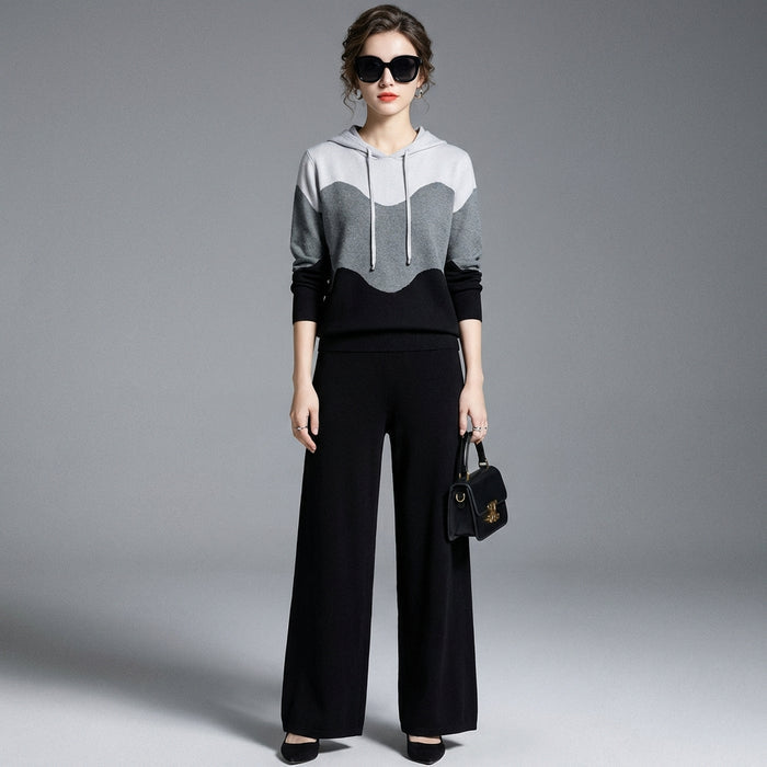 Ensemble sweat à capuche et pantalon long uni femme - Koreanxwear - Taille One Size