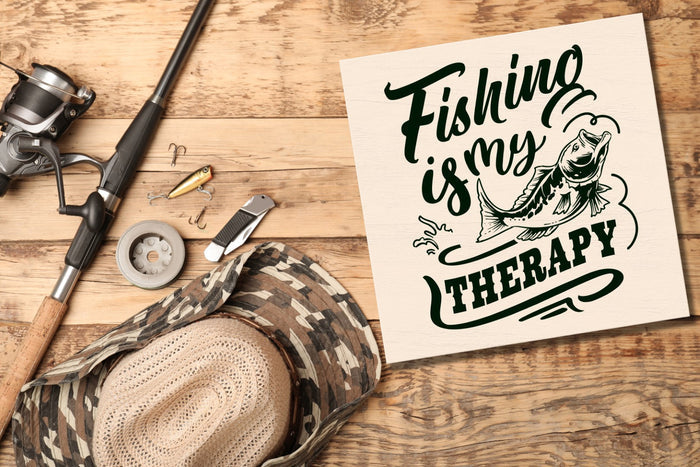 "Fishing is My Therapy" 12" x 12" Square