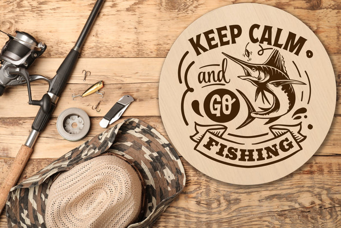 "Keep Calm & Go Fishing" 12" Round
