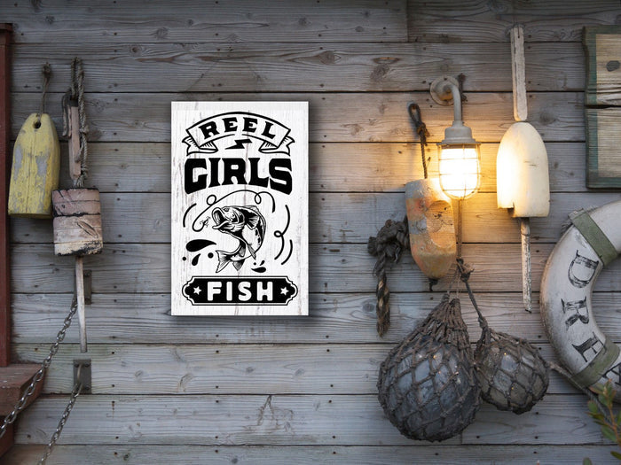 "Reel Girls Fish" 12" x 18" Plank