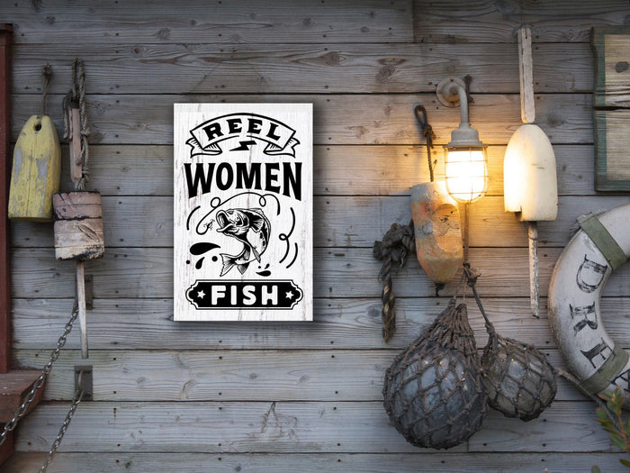 "Reel Women Fish" 12" x 18" Plank
