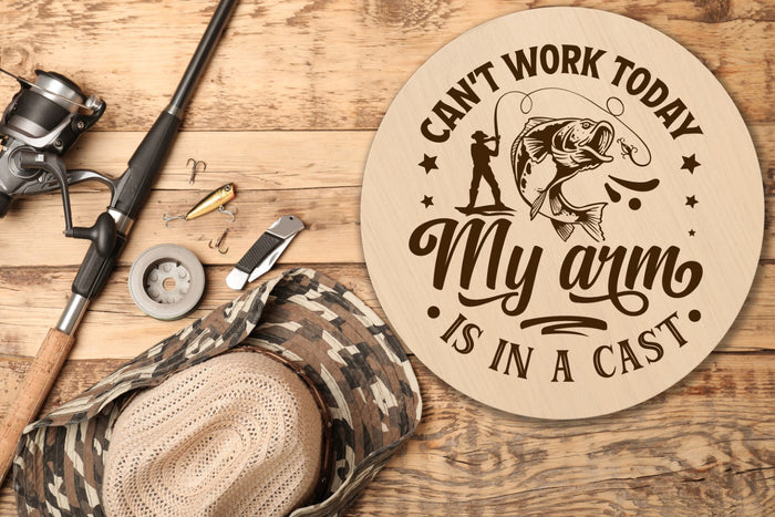 "Can't Work Today - My Arm is in a Cast" 12" Round