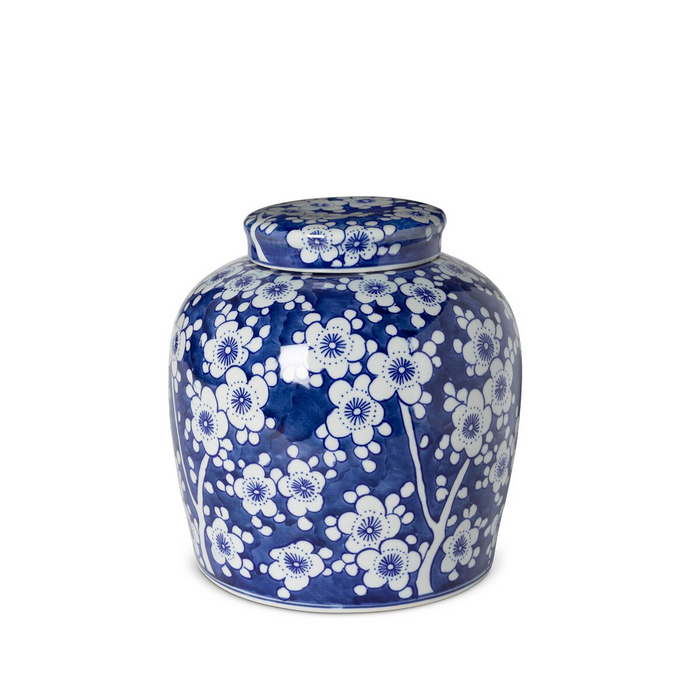 Imperial Ceramic Floral Ginger Jar Blue and White Small