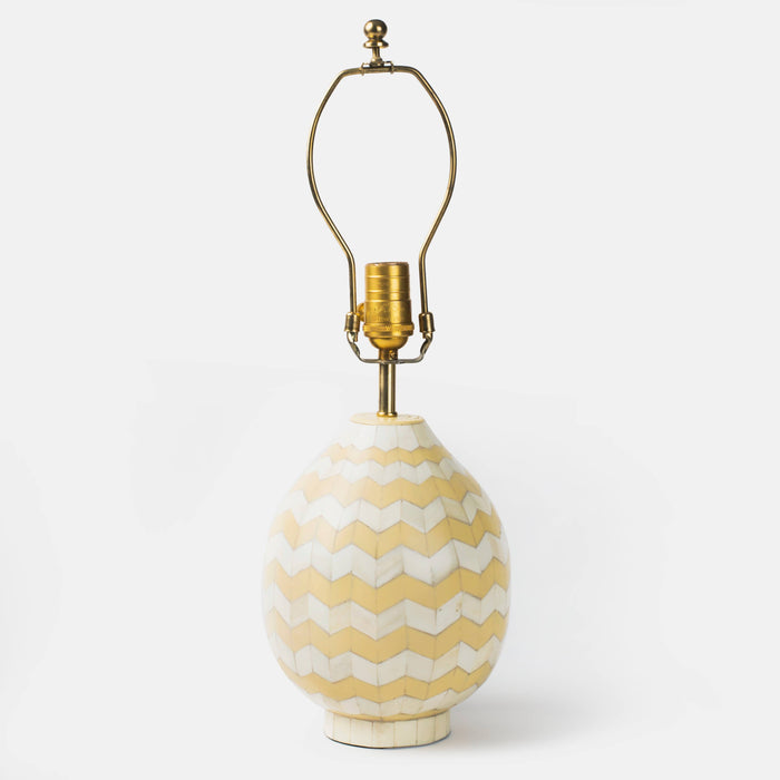 Ivory Herringbone Table Lamp