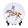 Jockey Fist Pump Horse Racing Derby Ceramic Plate