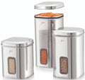 JVL Flossy Window Canister - Airtight Square Dry Storage Container