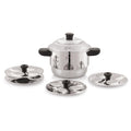 JVL Sambar Idly Maker with Triply Base and 4 Mini Idly Plates Stainless Steel