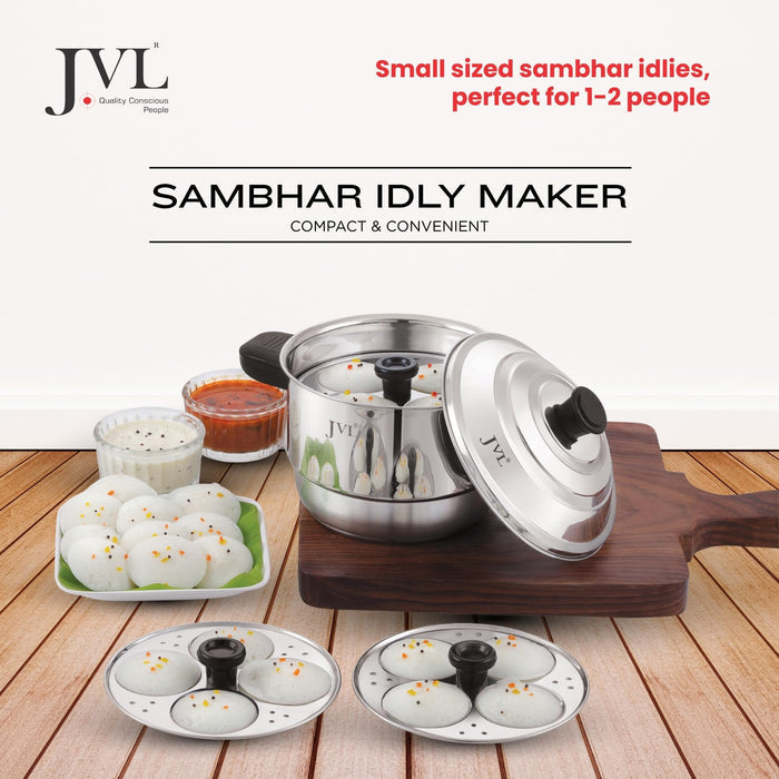 JVL Compact Idly Maker with Triply Technology Perfect for Small Kitchens Hostel